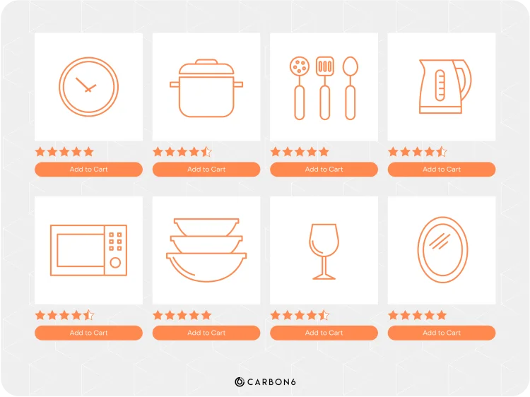 Product catalog showcasing home goods