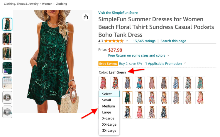 Main Components of an Amazon Variation Listing