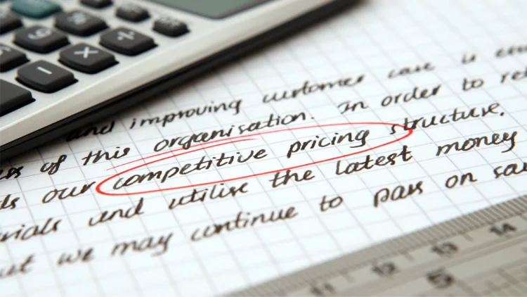 Competitive pricing circled