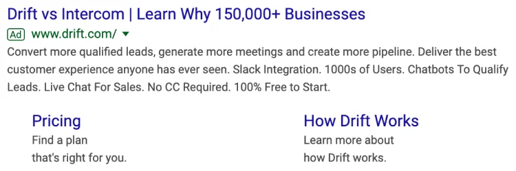 Drift Google Ads