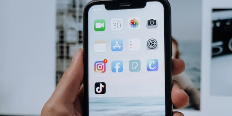 Hand holds phone