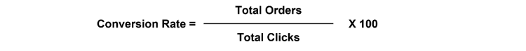 Equation for calculating conversion rate