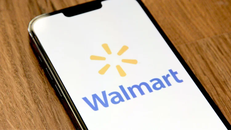 Walmart logo on a mobile phone