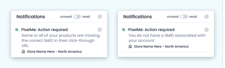 PixelMe SMID In-App Notification